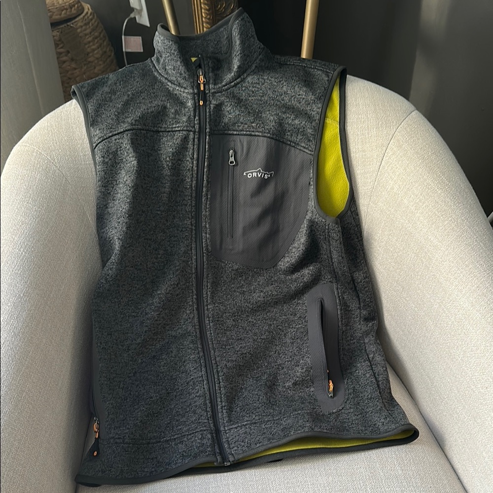 Orvis Gray and Yellow Vest